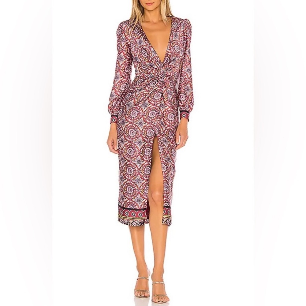 Majorelle Revolve Augustina Midi Dress Size Small Mosaic Multi